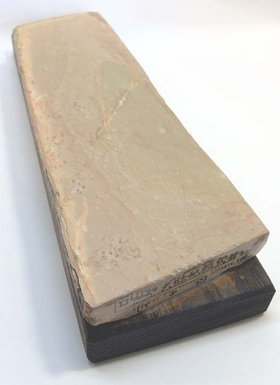 Kyoto Umegahata Namazu Natural Whetstone Long Finishing Stone Wood Base
