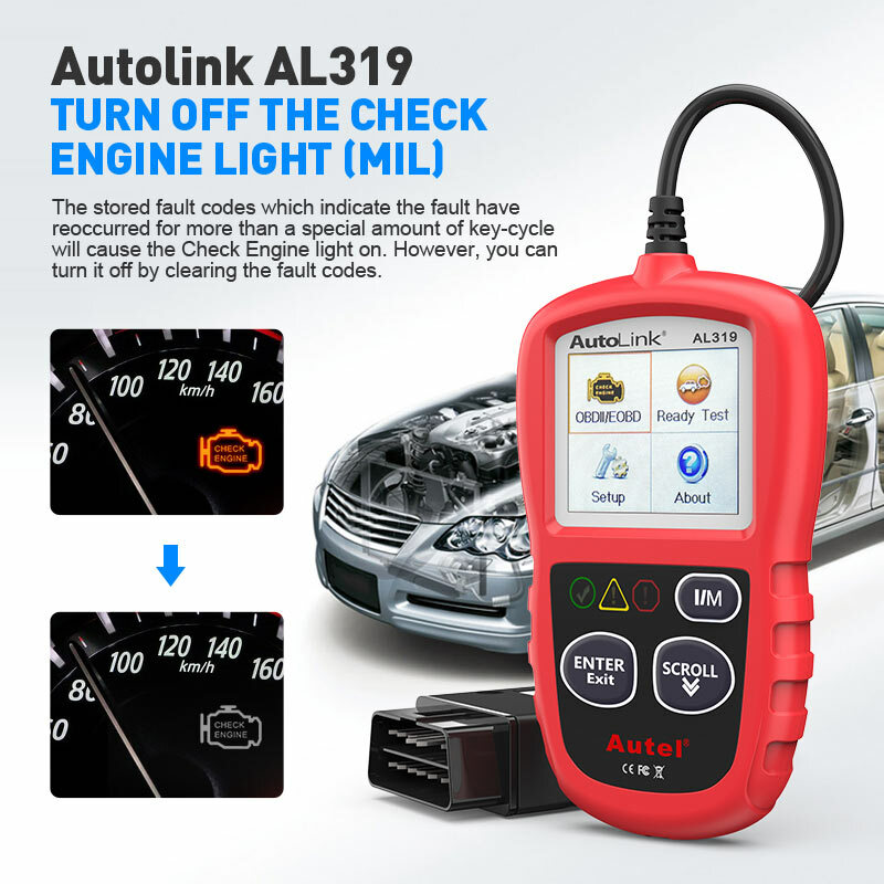Autel Autolink AL319 OBD2 Scanner Code Reader Check Engine Car Diagnostic Tool