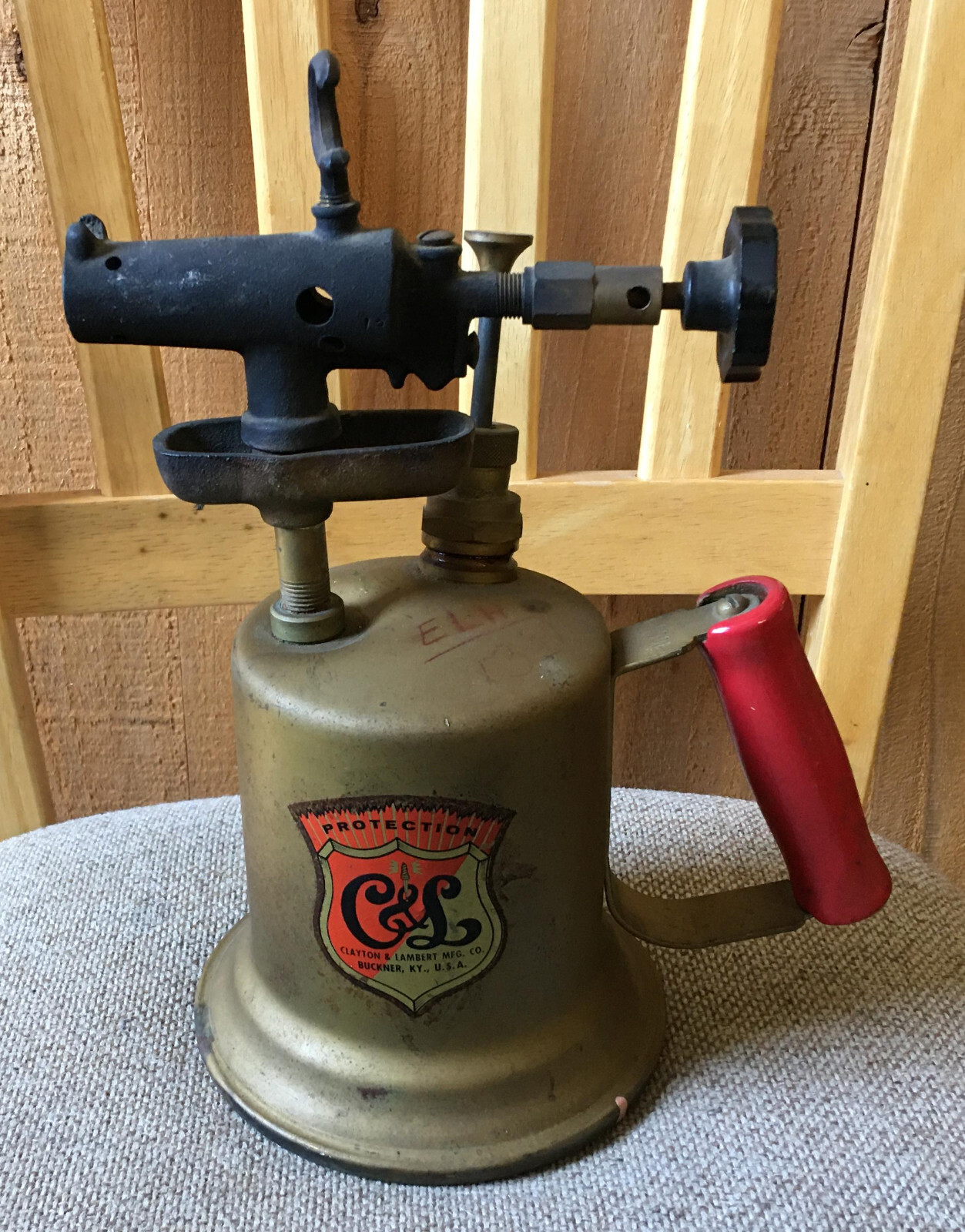 Clayton And Lambert Blow Torch Untested vintage c&s iron brass solder gasoline