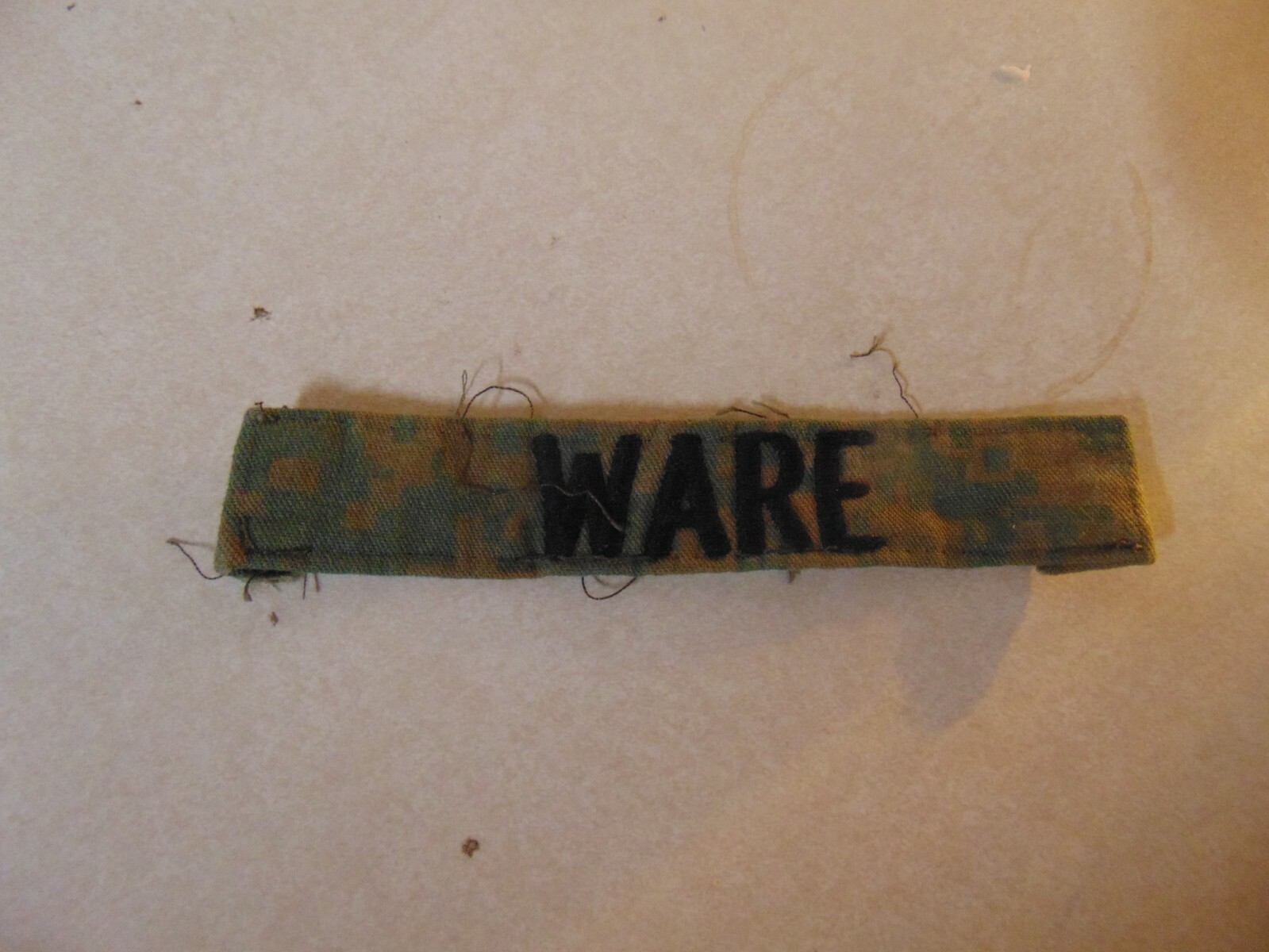 MILITARY PATCH US MARINE CORPS NAME TAPE TAG SEW ON FOR OLDER MARPAT WITH WARE