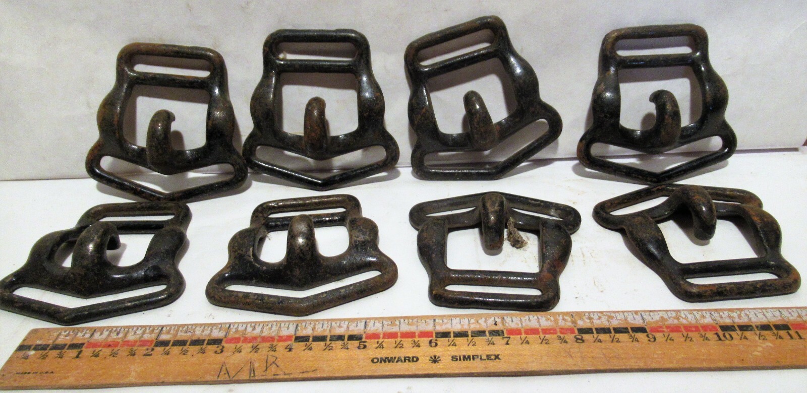 8 - Vintage Harness buckles - W/ Hook To Hang Tug Chains