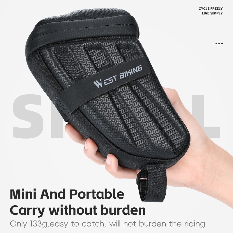WEST BIKING Bicycle Saddle Bag EVA Carbon Pattern Hard Shell Bike Seat Tail Bag