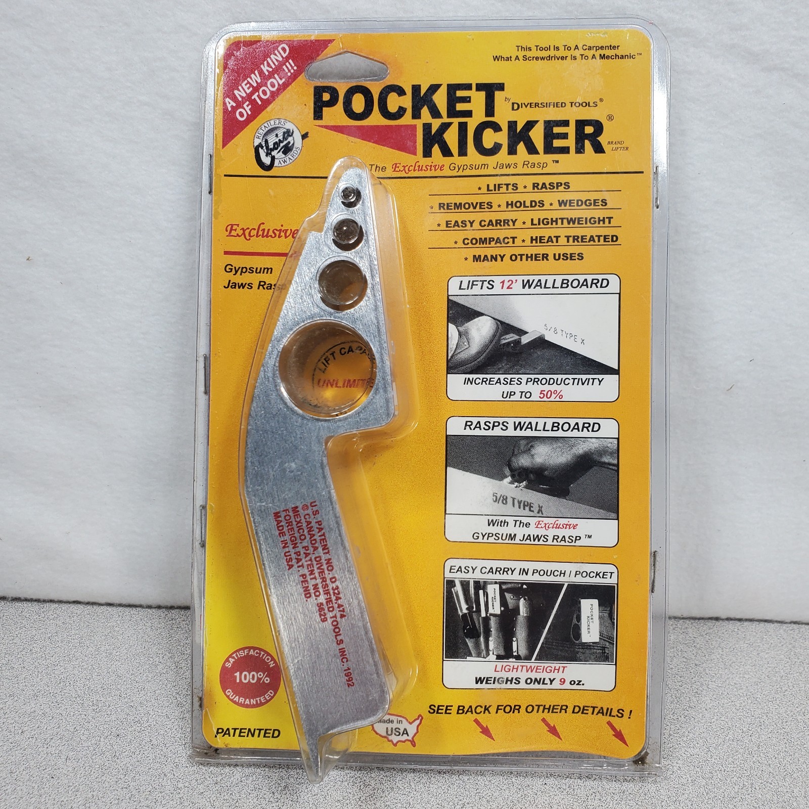Diversified Tools Pocket Kicker Drywall Panel Lifter Edge Rasp Multi-Tool 812-DT