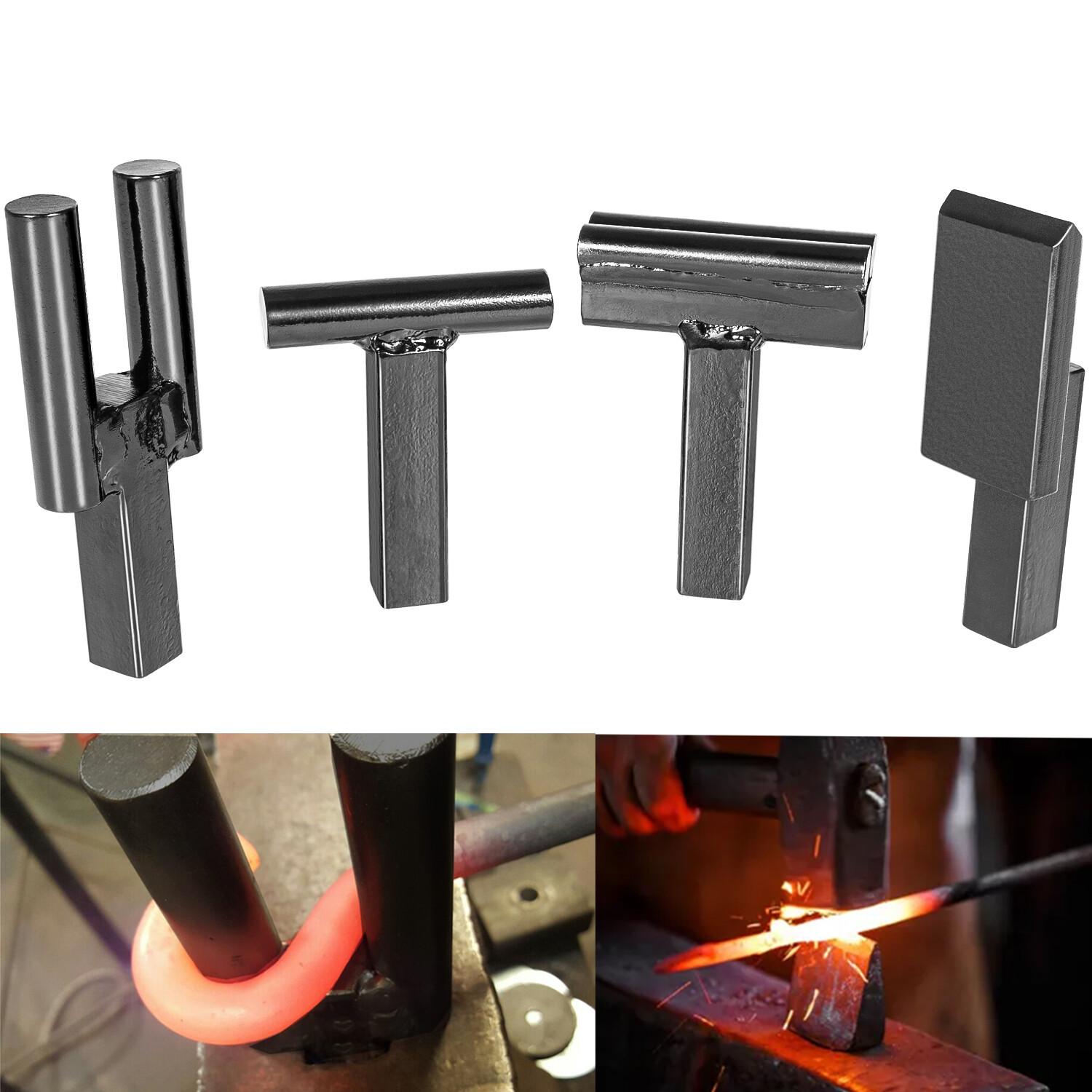 1 Inch Blacksmith Anvil Forge Hardy Hot Cut Creasing stake Fuller Bending set