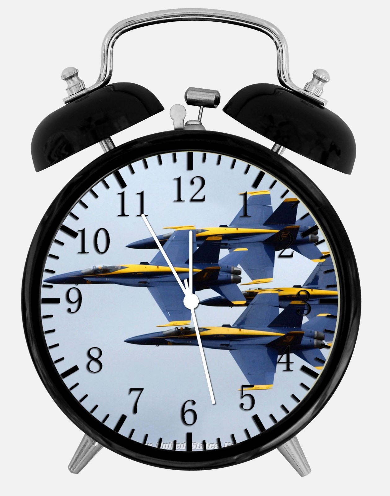 Blue Angels F-18 Alarm Desk Clock 3.75" Home or Office Decor W240 Nice For Gift
