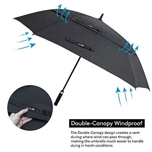 Extra Large Golf Umbrella 62 Inch Double Canopy Vented Rain Windproof Automatic