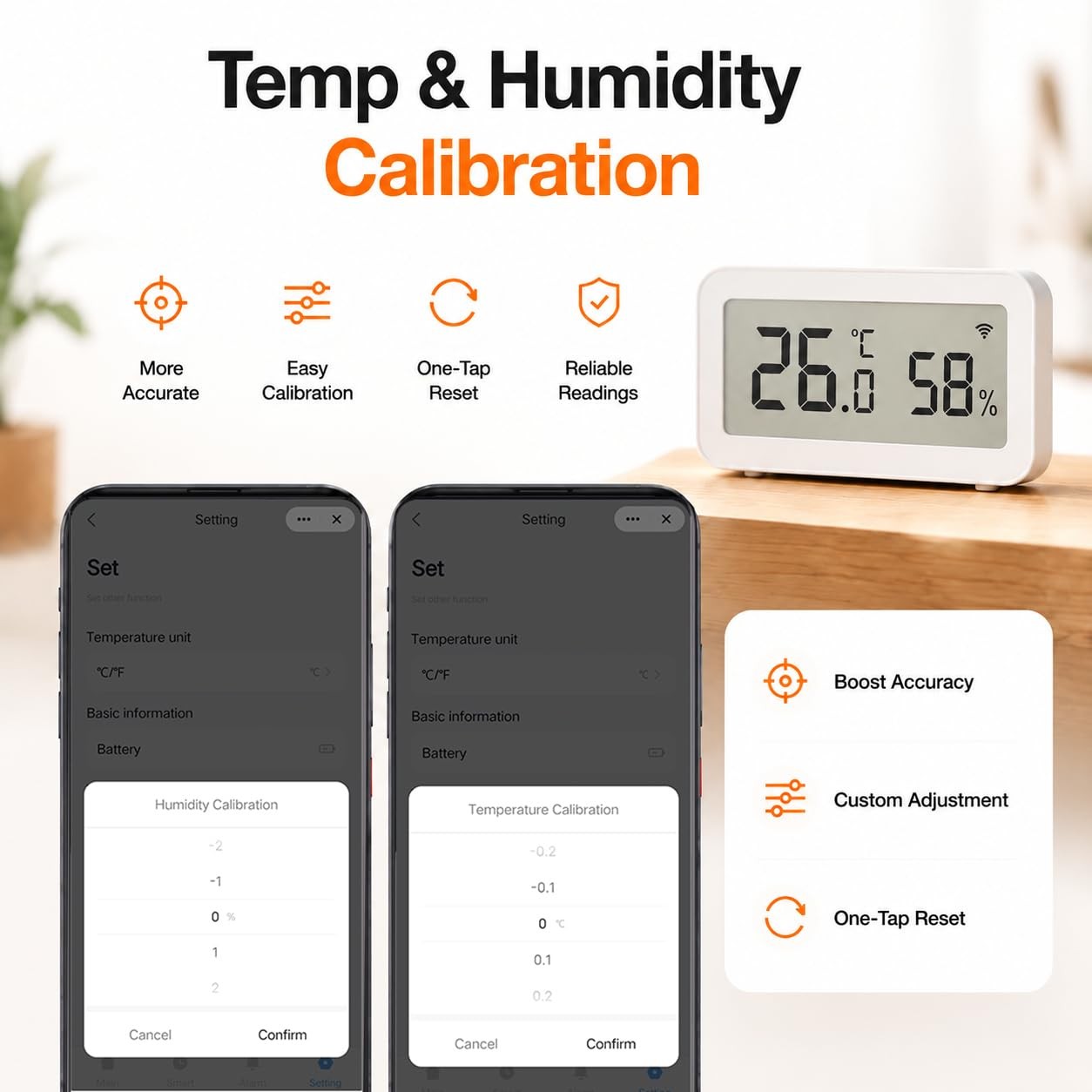 Smart WiFi Temperature Humidity Sensor: Wireless Hygrometer Thermometer with ...