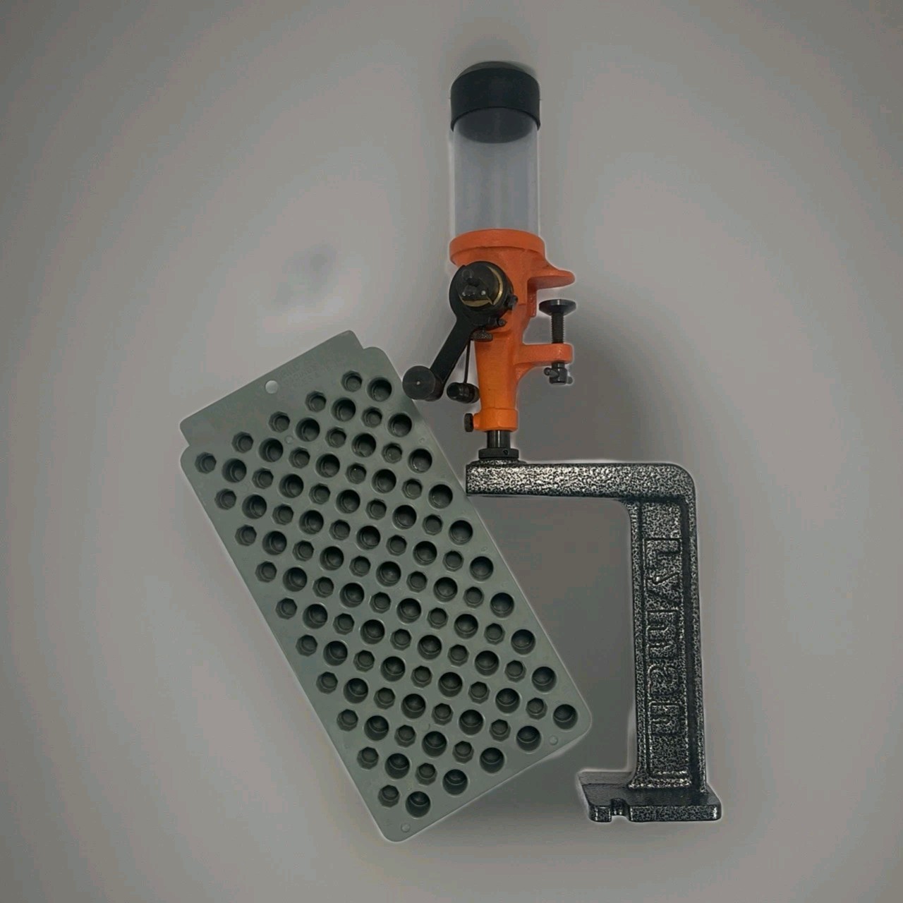 Lyman No 55 Powder Measure with Lyman Stand and Universal Loading Tray