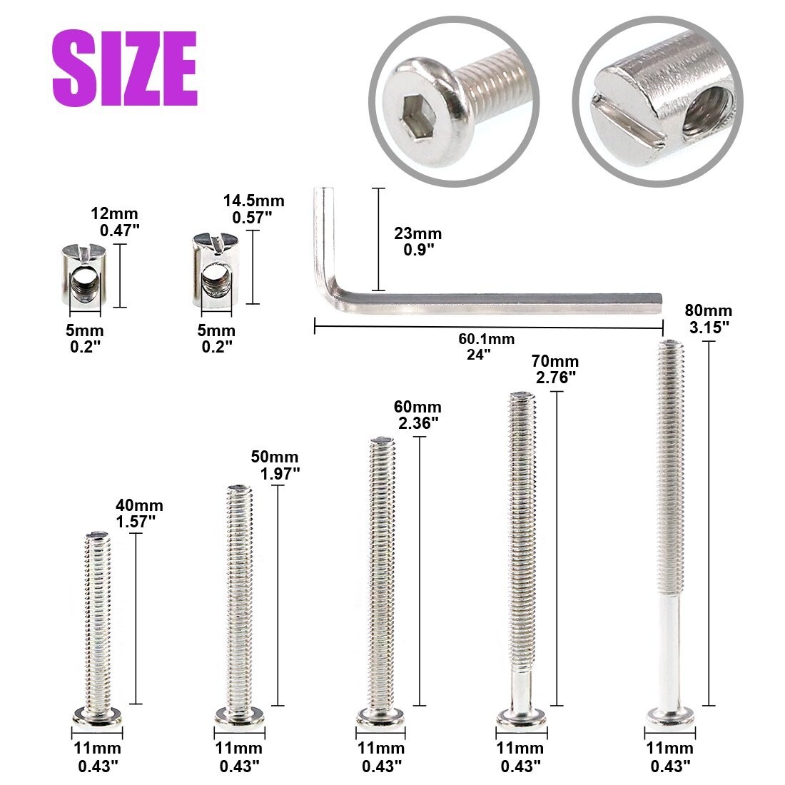 Versatile 100Pcs M6 Bolts & Nuts Set for Furniture - Corrosion-Resistant Steel