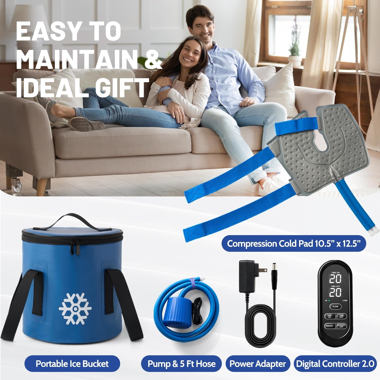 Portable Knee Ice Machine for Post-Surgery Recovery, Cold Therapy System, FSA/HS