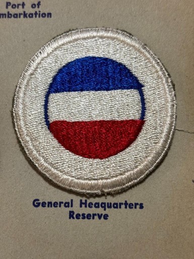 G W Lawrence Collection US Army General Headquarters Reserve Patch Inv 3-9