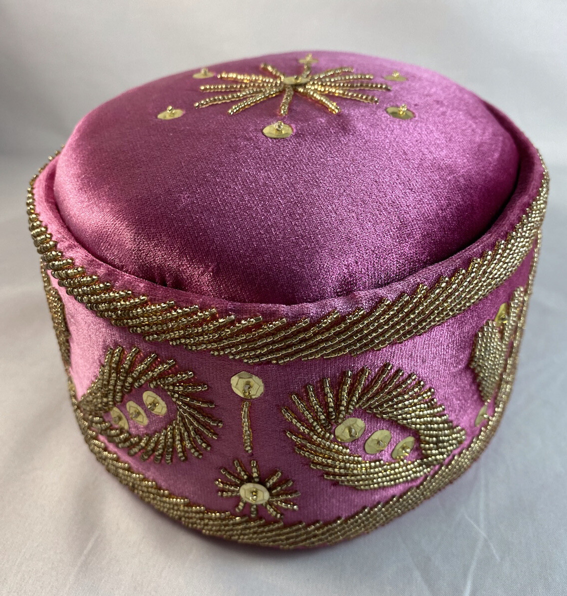 AFRICAN Traditional Men’s Chieftaincy Wedding Igbo Yoruba Embroidery Hat ~ 24”