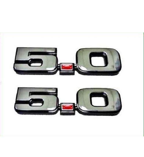 1979-1993 MUSTANG GT LX 5.0 Fender Emblem Badge Chrome New Pair Free Shipping