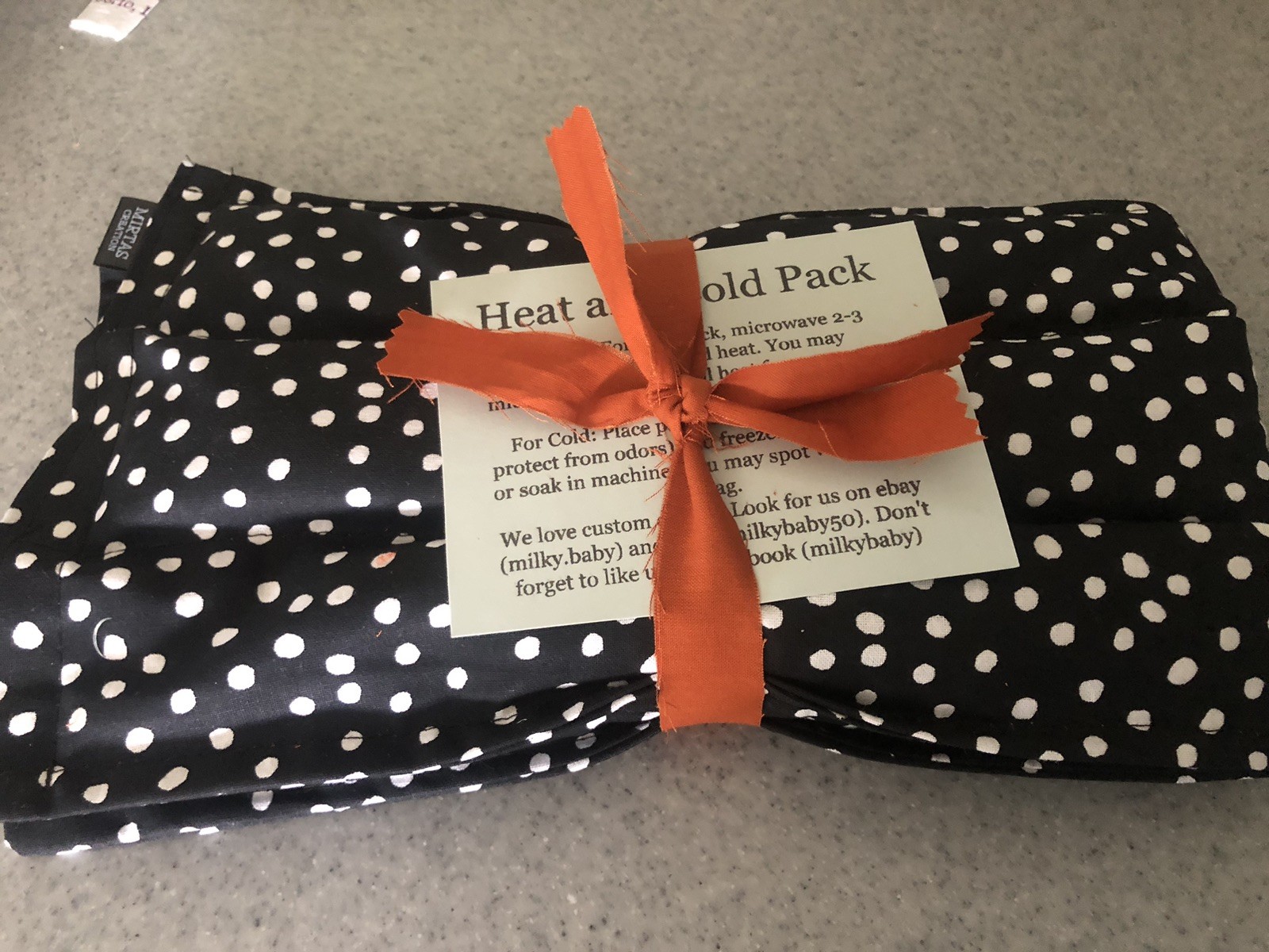 rice heating pad hot\cold shoulder neck wrap pack 21x6” BLACK WHITE Reusable