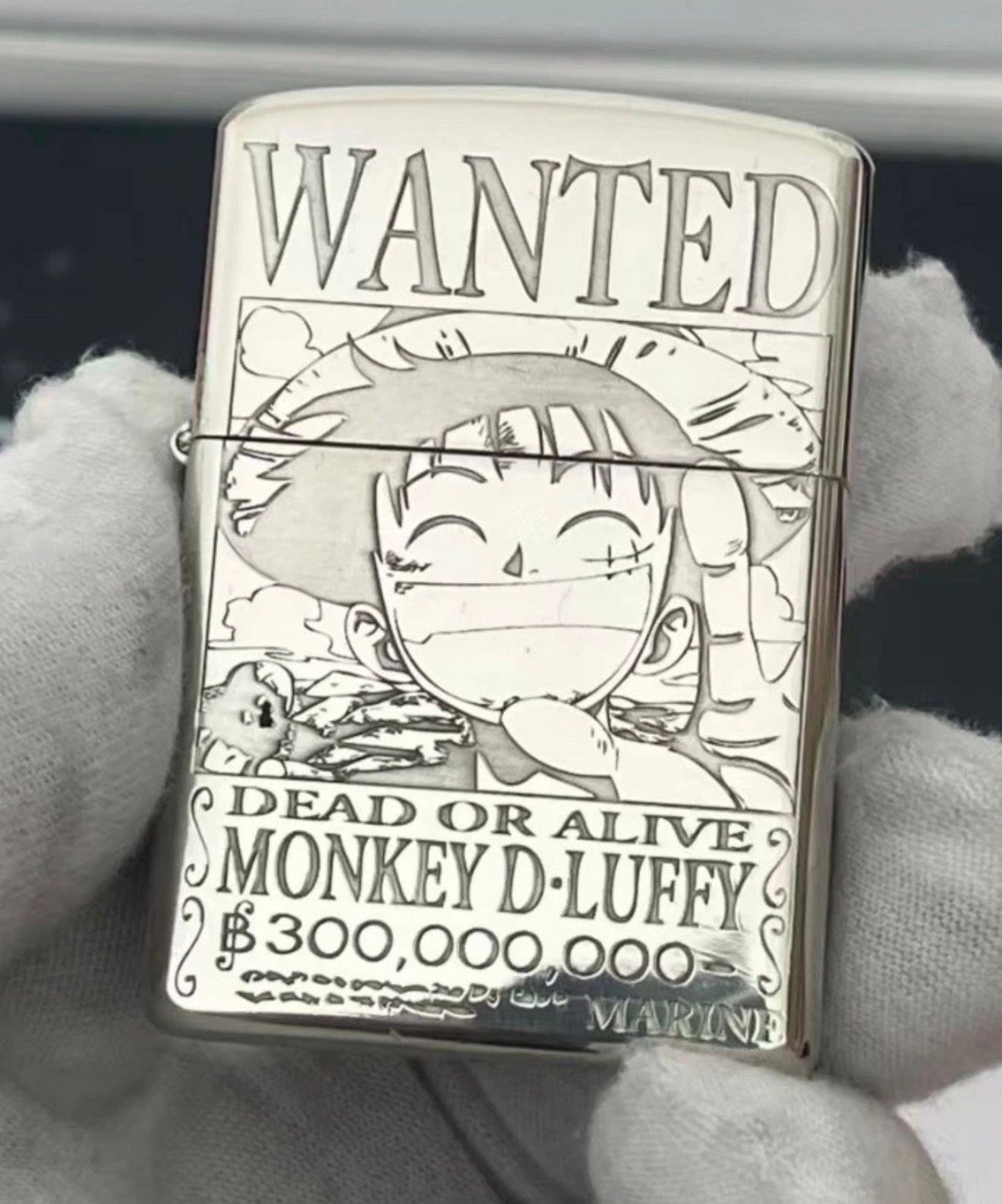 2 Sides One Piece Smile Zippo Lighter Silver New Box