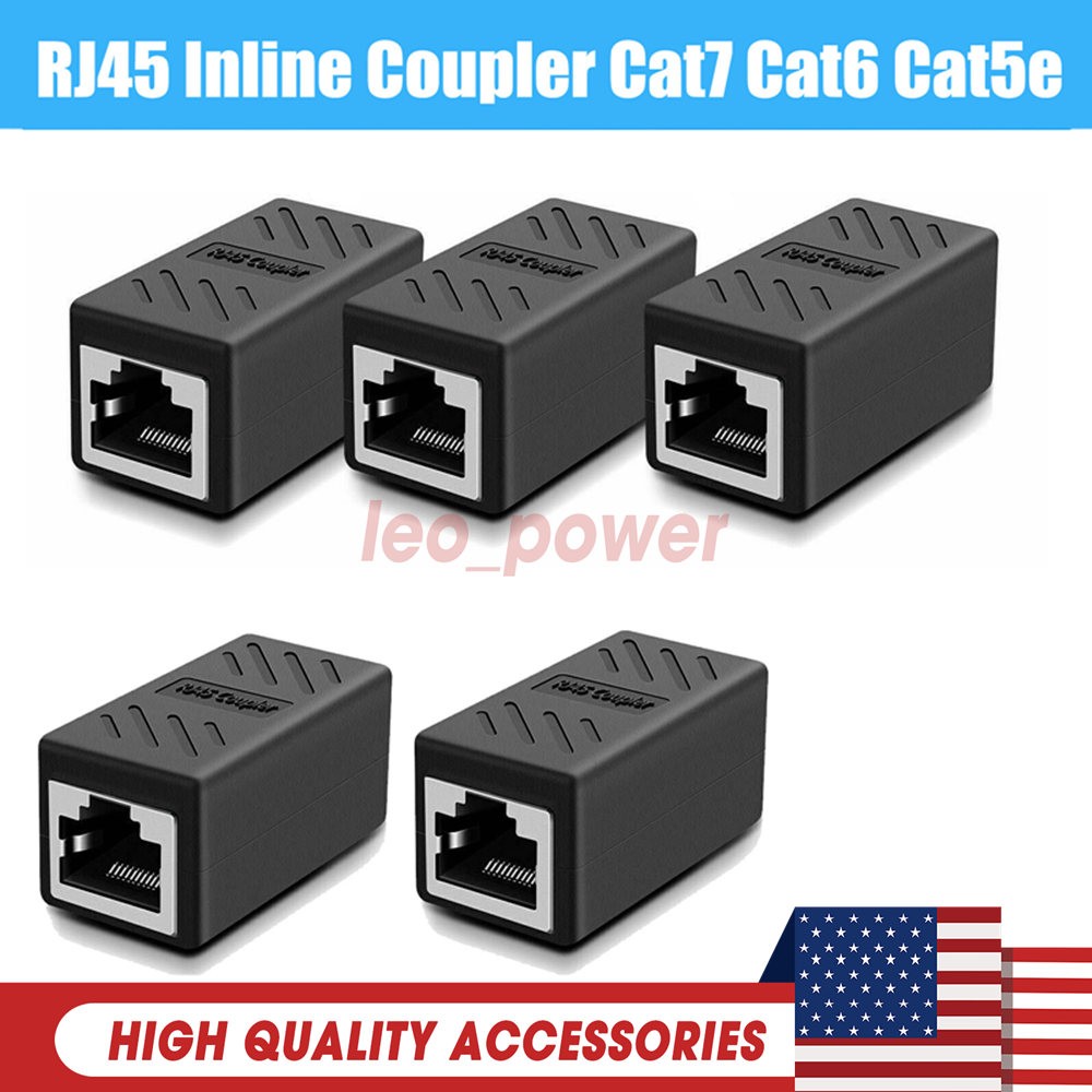5/10PACK RJ45 Inline Coupler Cat6/Cat5 Ethernet Network Cable Extender Connector