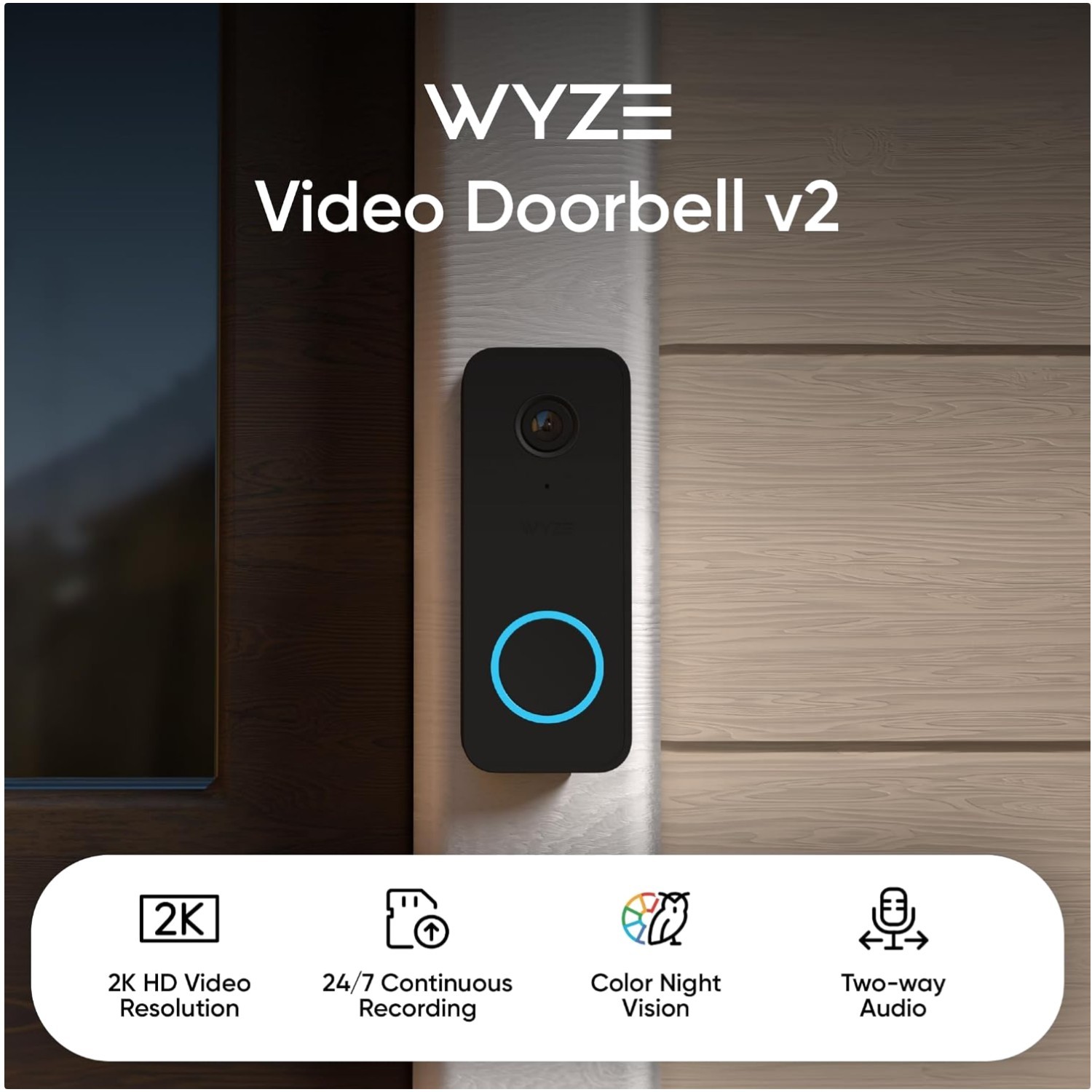 Wired Doorbell Camera v2 with Alexa & Google Assistant