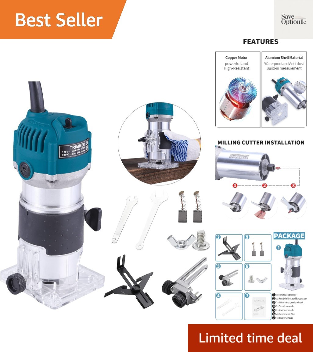Wood Router,Router Tool Wood Trimmer Router Electric Hand Trimmer Laminate Mi...