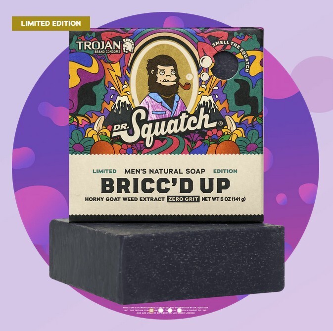 Dr Squatch Bricc’d Up Trojan Condoms Limited Edition Bar Soap Zero Grit