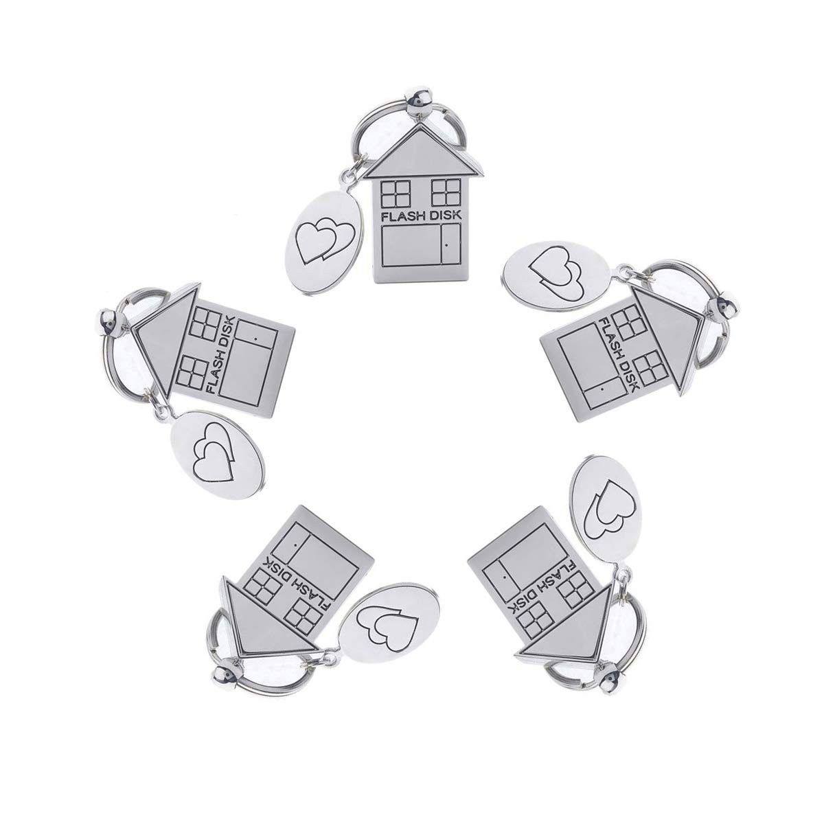 5PCS Folding Metal House Shaped USB 3.0 16GB USB Flash Drive Memory Stick Fol...
