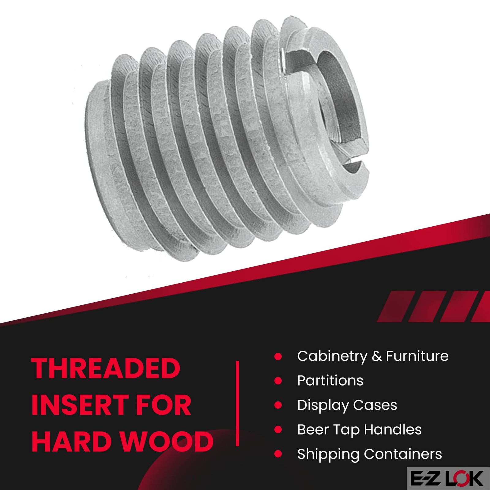 Knife Threaded Insert for Hard-Wood, Stainless Steel Thread Inserts 10-24 Int...