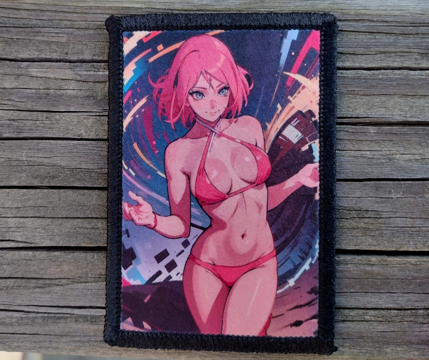 Anime Pinup Girl Morale Patch Hook & Loop Sexy Army 2nd Amendment 2A Gear