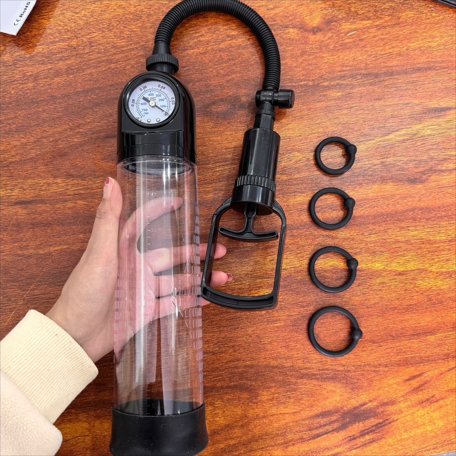 Vacuum Dick Pump & Precision Air Gauge for Men Male Penis Size Enlarger Enhancer