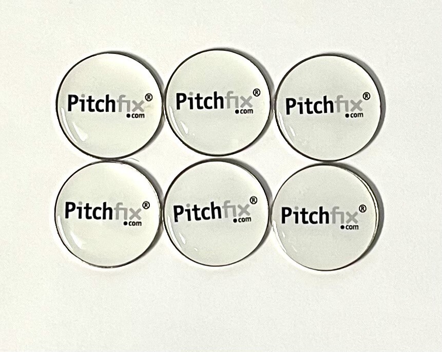 Pitchfix Ball Markers, (Set of 6) Black/Grey