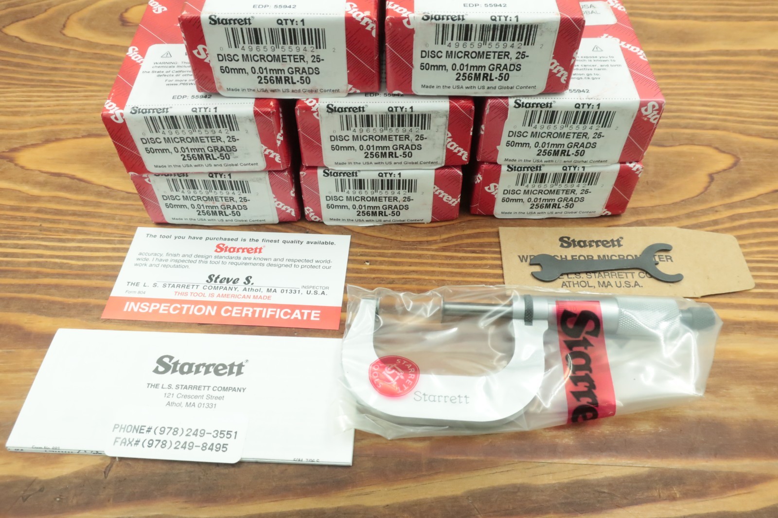 Starrett 256MRL-50 Disc Micrometer 25-50mm .01mm Starrett 256 New 1 Per Order