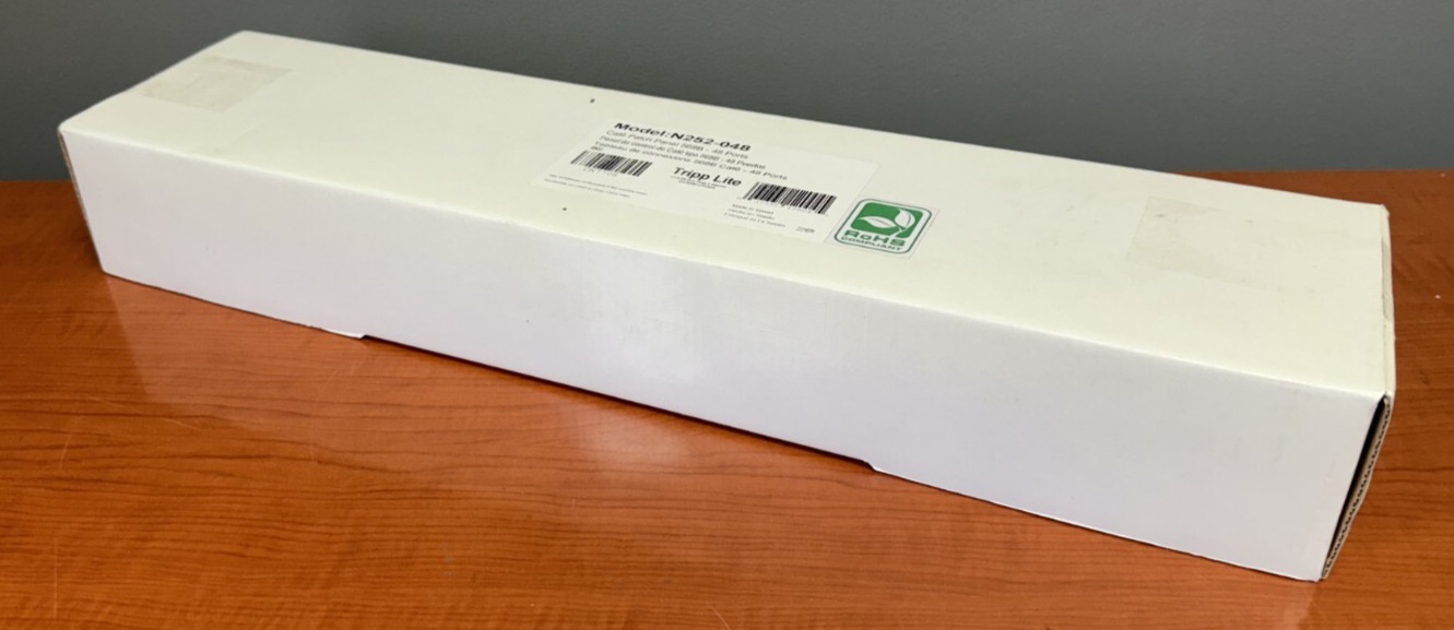 Tripp Lite N252-048 48-Port Cat6 Patch Panel - UTP, 110 Punch Down, RJ45, 2U TAA