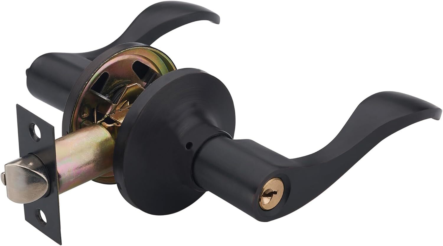 Wave Lever Keyed Entry Door Lock/Door Knob Hardware Handle and 805ORB-R