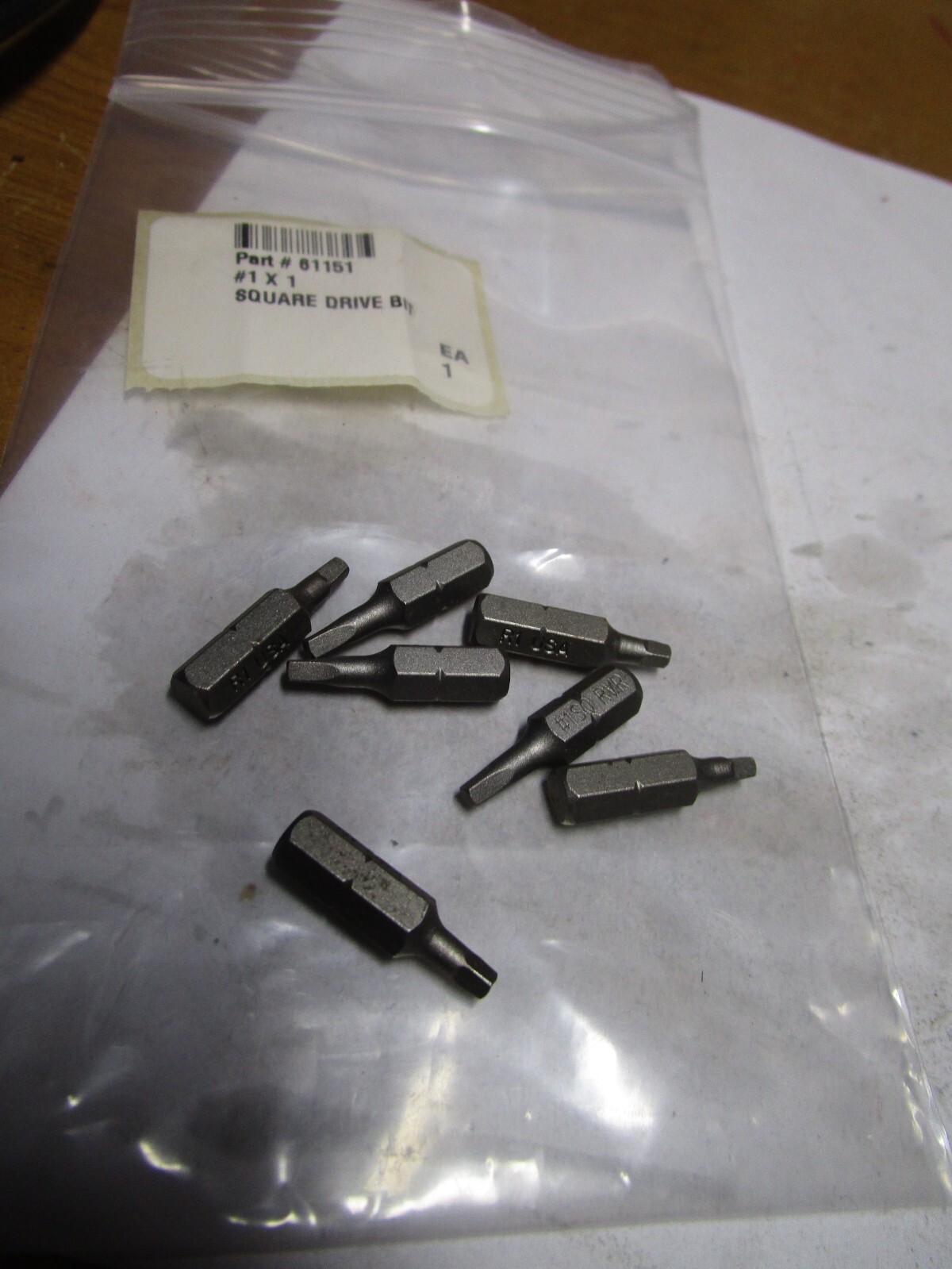 #1 Square Recess/Robertson 1/4"Hex 1"OAL Rock River® Insert Bit QTY 7