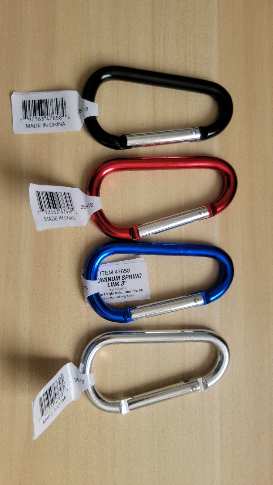 Reliabilt 3" Aluminum spring Link .4 pck Multicolor