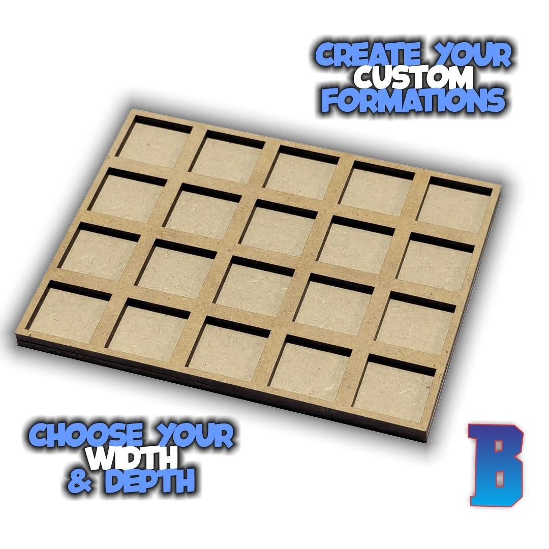 25mm to 30mm MDF Adaptor Converter Tray for 25mm based Wargaming Miniatures