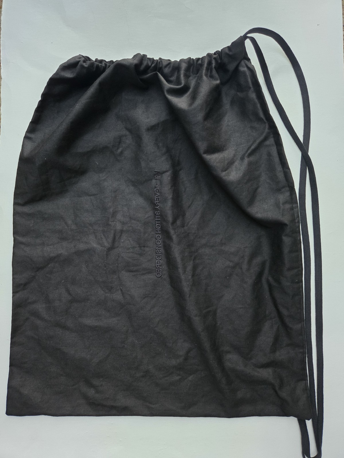 ND EVERY STICTCH CONSIDERED Black Drastring Dust Bag