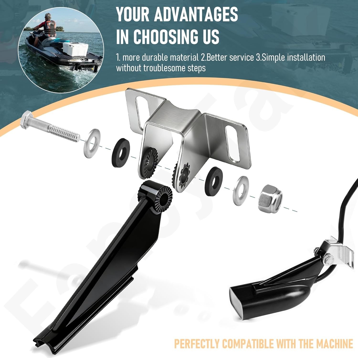 Compatible Transducer Mount Bracket for Down Scan Imaging - Lightweight Design