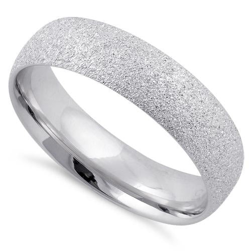 925 Sterling Silver Brushed Wedding Band Ring 5mm
