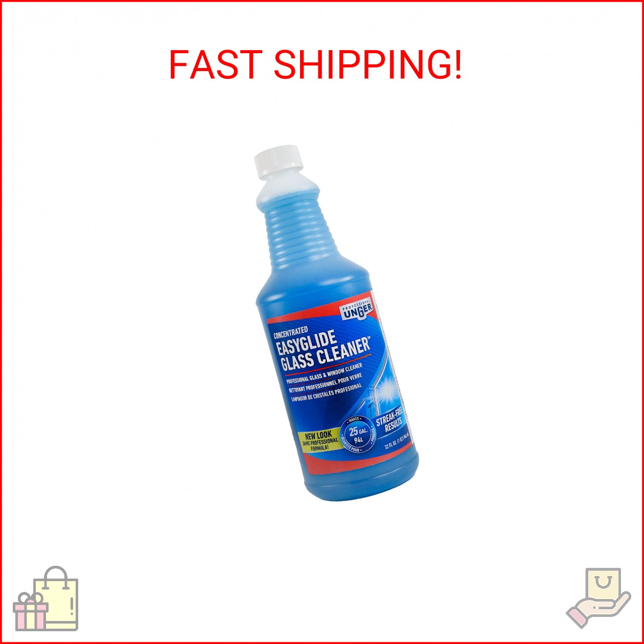 Unger Professional Streak-Free EasyGlide Glass Cleaner Concentrate, 32 oz – Ammo
