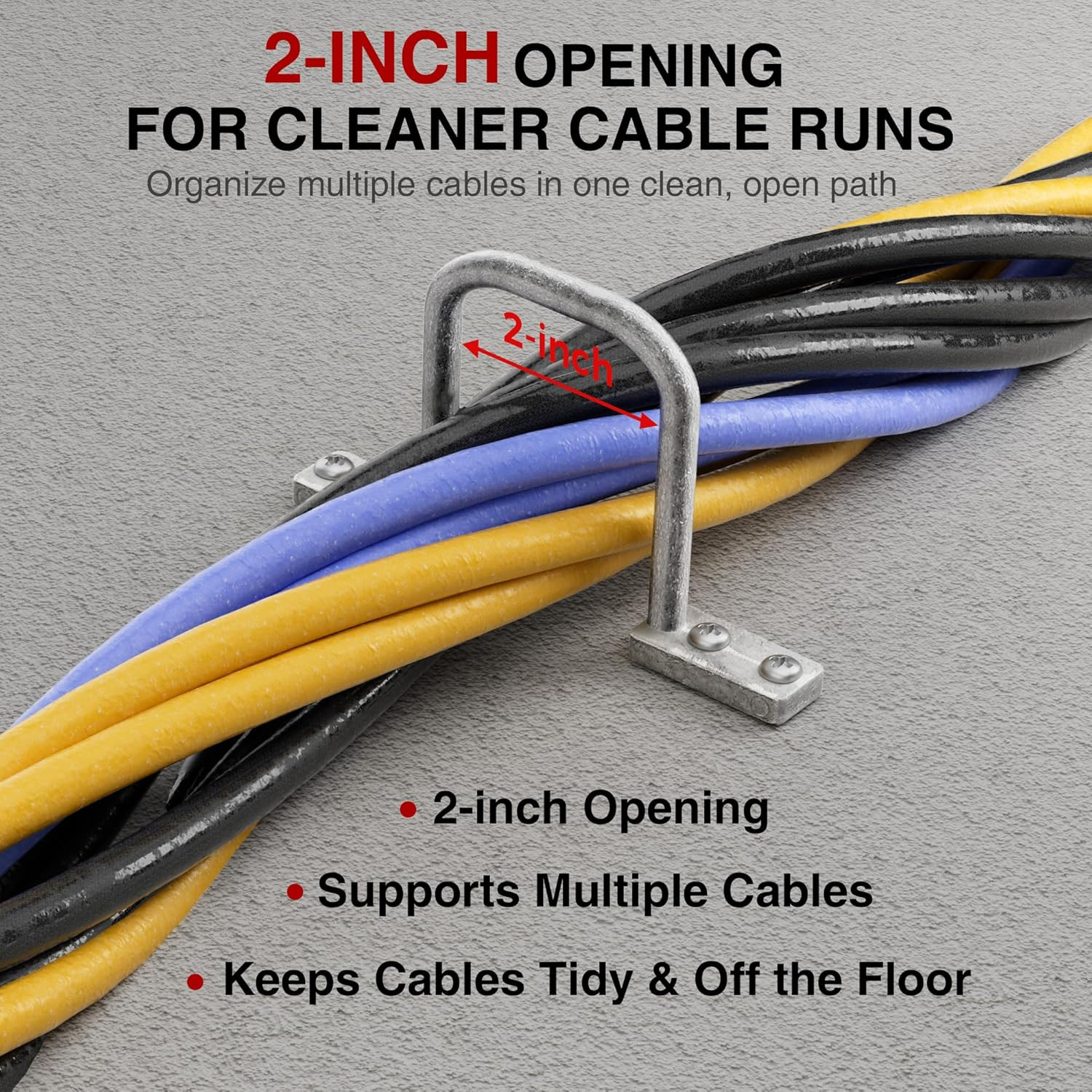 30 Pcs Cable Management D Ring - 2 Inch D Ring Aluminum Cable Distribution Ring