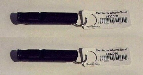 Liberty Mountain Aluminum Emergency Whistle (Small, Black, 2-Pack)
