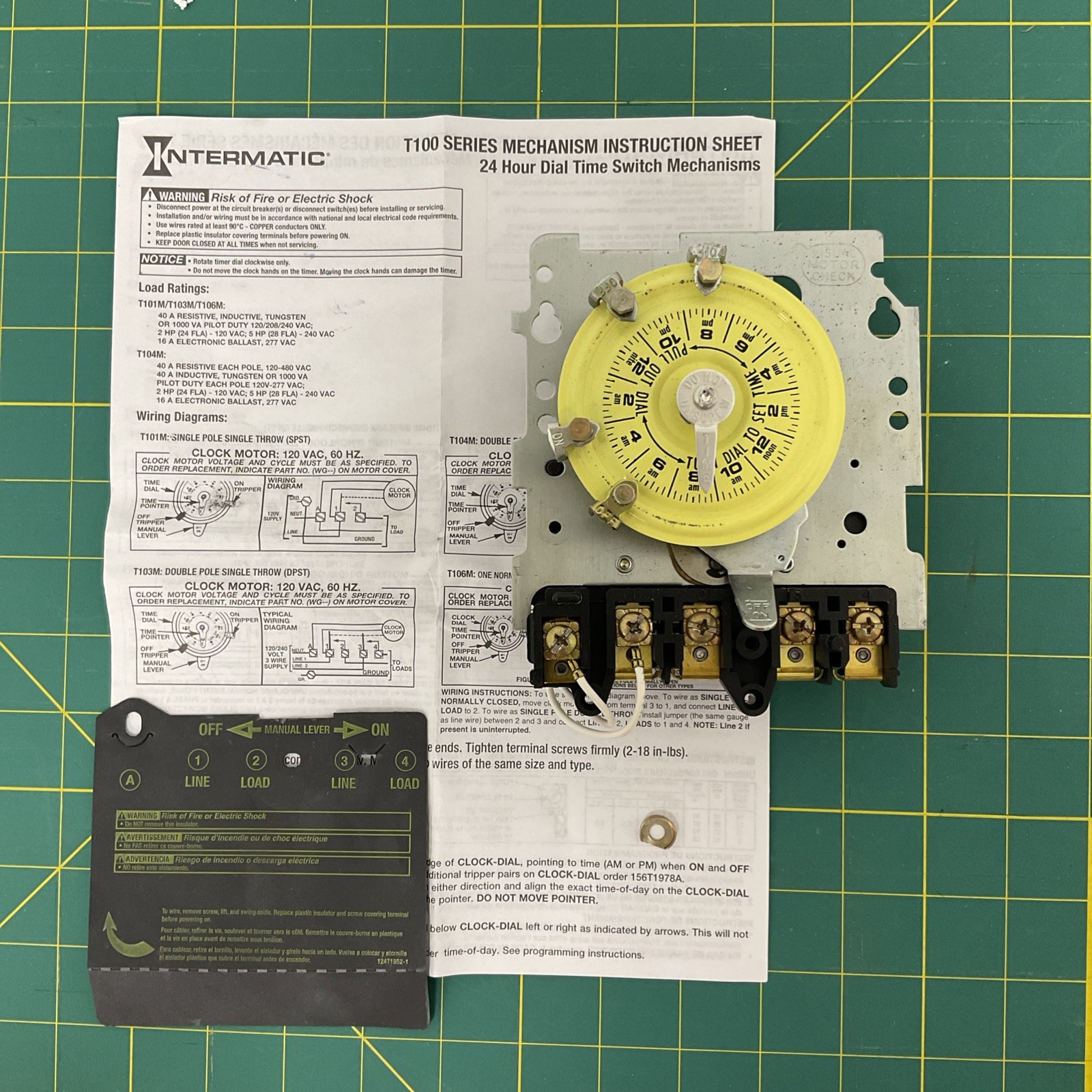 Intermatic T100 Series 40 Amp 24-Hour Mechanical Mechanism Single Pole 120 VAC