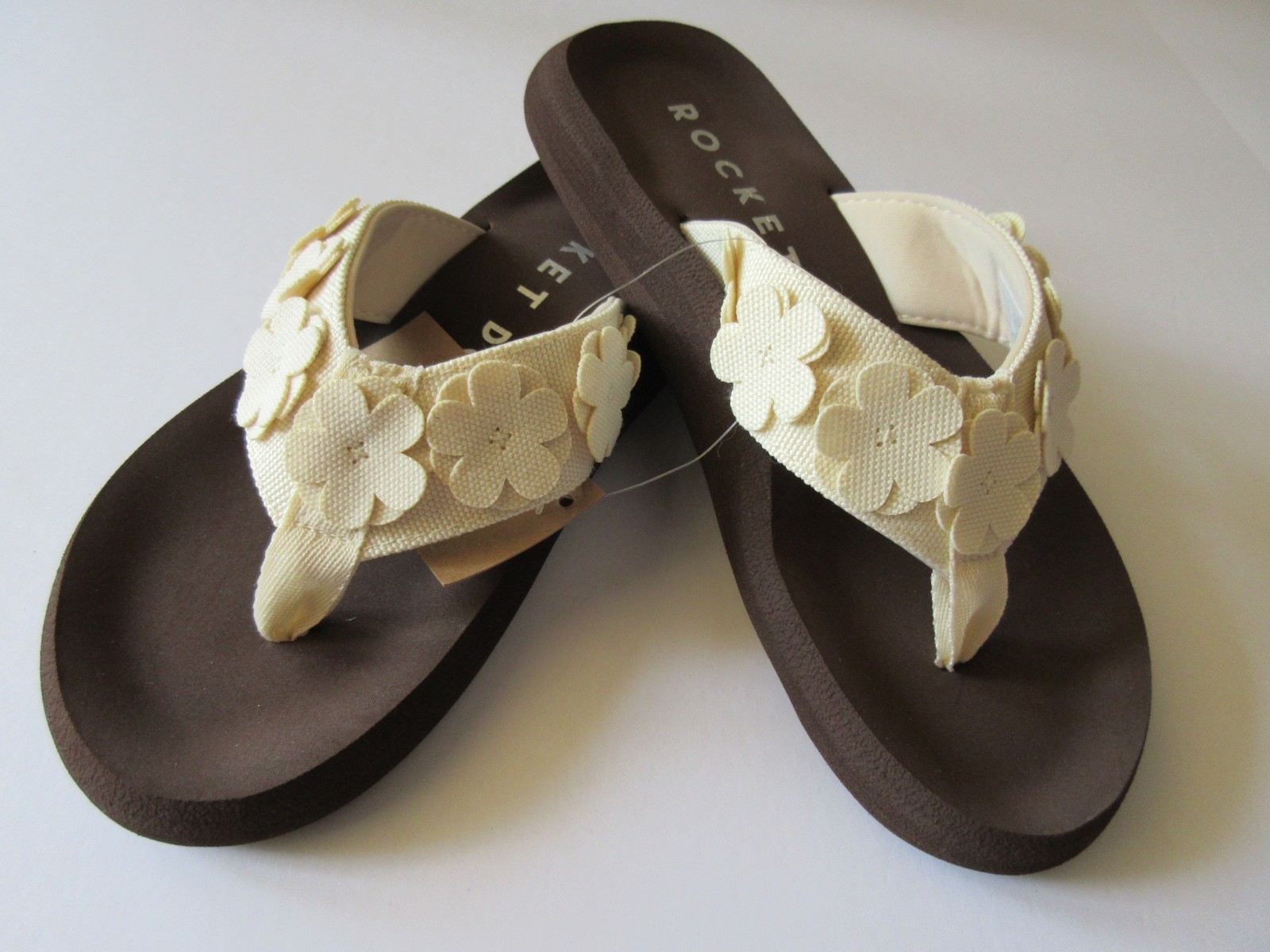 Rocket Dog Women's Sunset Blooms Brown/ Beige Color Straps Thong Flip Flop New