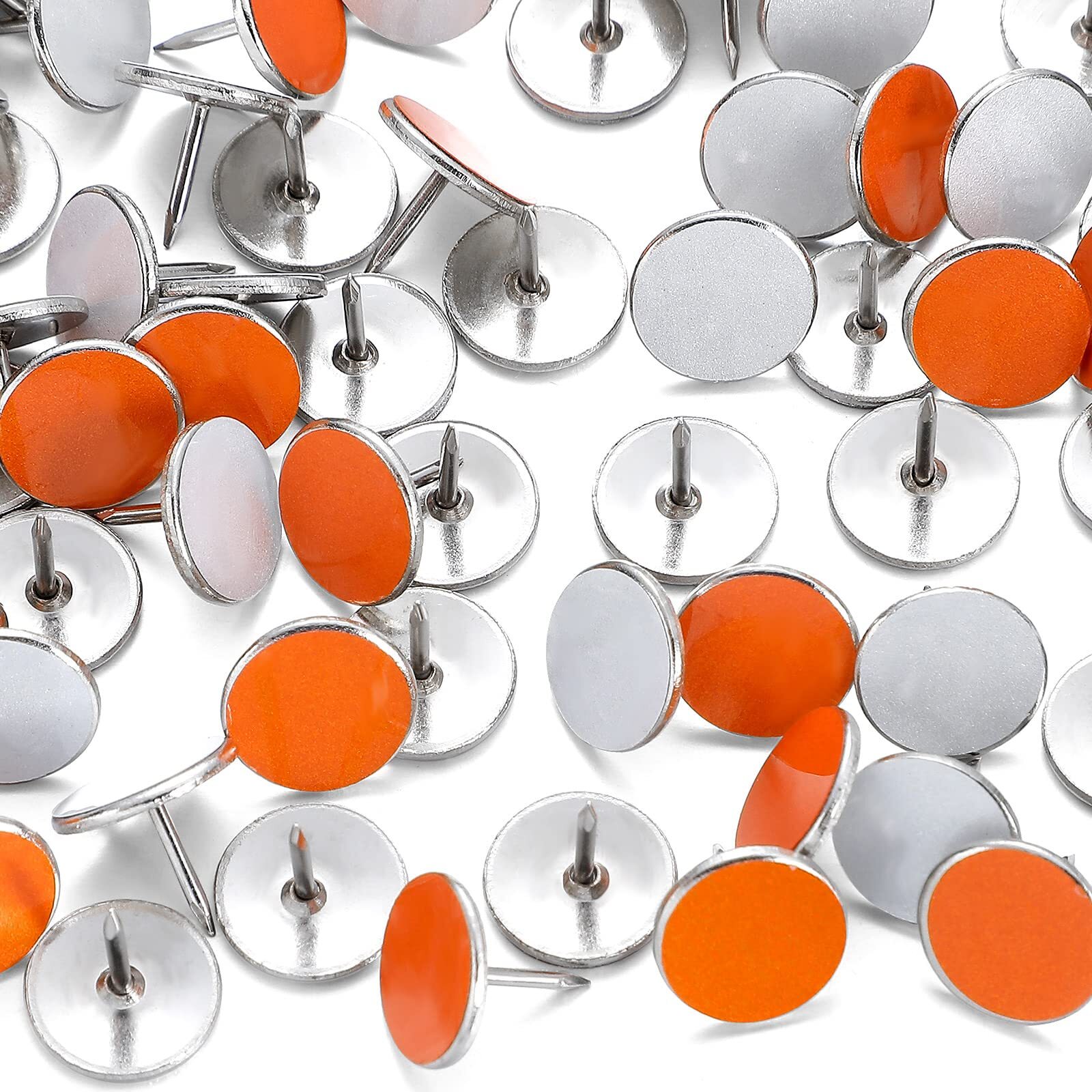 200 Pack White & Orange Reflective Tacks Trail Marking Tacks Glow Tacks
