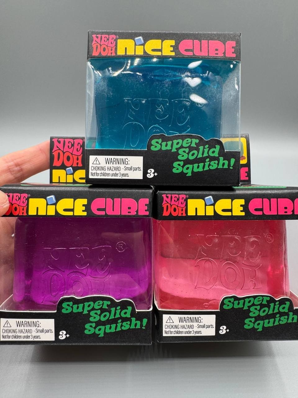 NeeDoh Nice Cube Sensory Squishy Fidget Toy Stress Ball Blue Pink Purple Sealed