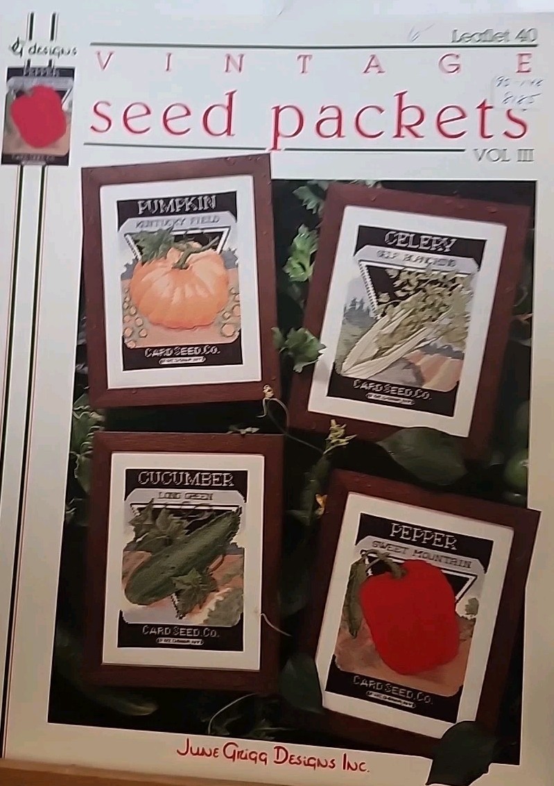 June Grigg Designs Vintage Seed Packets Cross Sticth Chart Designs