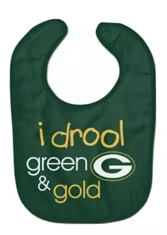 Green Bay Packers "I Drool" Baby Bib [NEW] Druel Newborn Infant Boy Girl NFL
