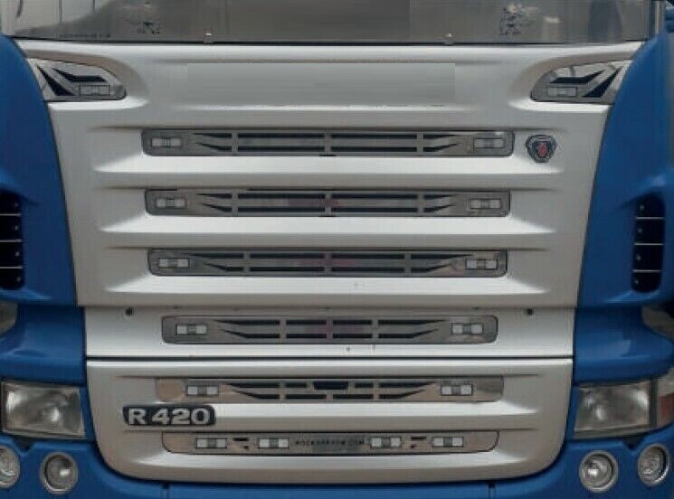 8piece Mirror Polished Stainless Steel for SCANIA R 2004-2009 Front Grill Covers