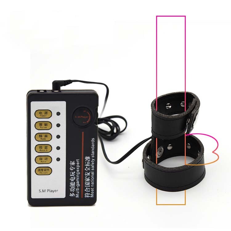 E-Stim Electric Pulse Host Shocking Male Ring Device Therapy Stretcher Enhance