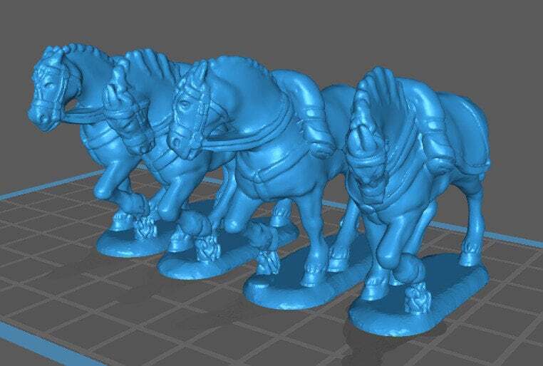 Polish light horses walking - Po lh1 - 4 minis - Resin 28mm Minis