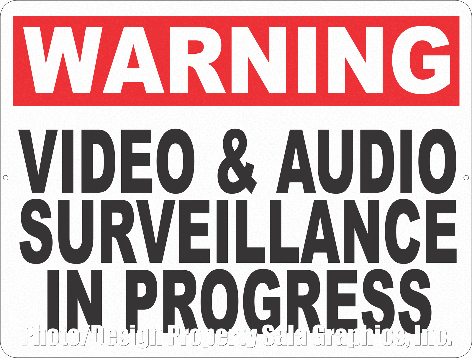 Warning Video & Audio Surveillance in Progress Sign. Size Options. Security